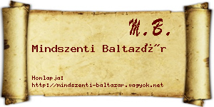 Mindszenti Baltazár névjegykártya